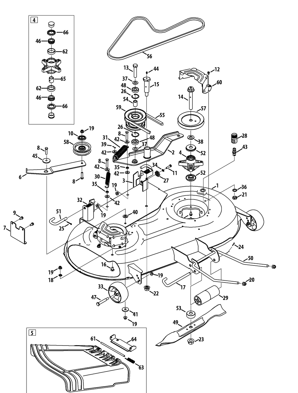 Stamped Deck 42-Inch Diagram and Parts List for 19A40012 (42Inch-100)(2013) Cub Cadet Lawn Tractor